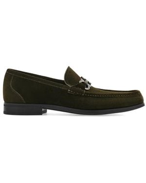 Ferragamo Gancini Ornament Moccasins - Black