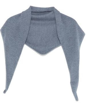 N.Peal Cashmere Écharpe En Maille Intarsia - Bleu