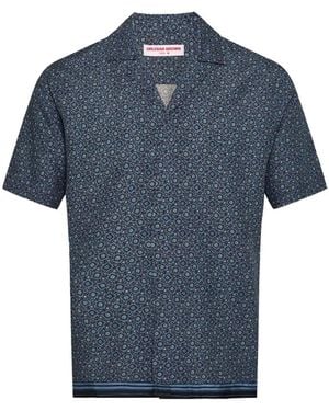 Orlebar Brown Maitan Geometric-Print Shirt - Blue