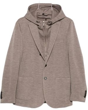 Maurizio Baldassari Hooded Panelled Jacket - Brown