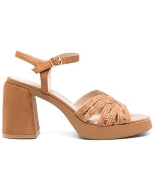 Liu Jo 90 Mm Sandalen Verfraaid Met Stras - Bruin