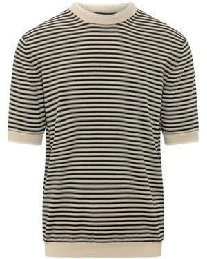 Hōsio Pull Rayé À Manches Courtes - Gris