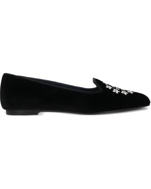 Castañer Floral-Embroidery Loafers - Black