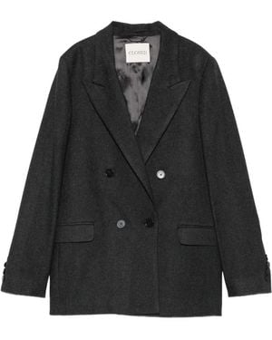 Closed Double-Breasted Blazer Jacket - Black