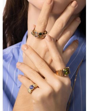 Van Robot 18K Ibiza Van Peridot And Aquamarine Ring - Blue