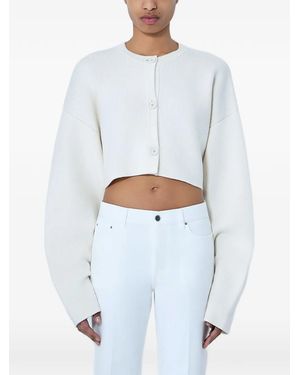 TOTEME Cropped Oversized Cardigan - White