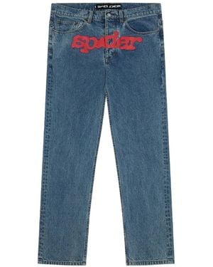 Sp5der Vaqueros V3 Con Parche Del Logo - Azul