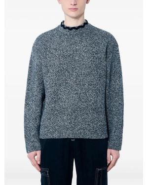 Nomarythm Textile Speckled Crew-Neck Jumper - Blue