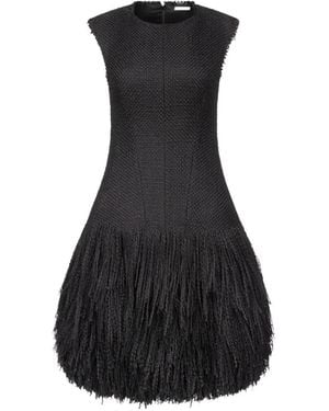 FFORME Talia Fringe-Detail Midi Dress - Black