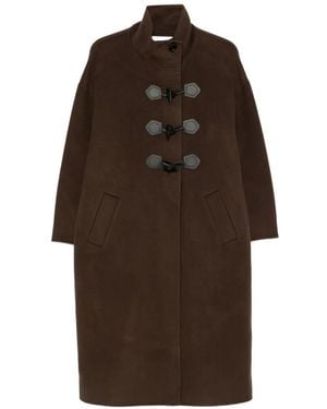 Ba&sh Kaya Toggle-Fastening High-Neck Coat - Brown