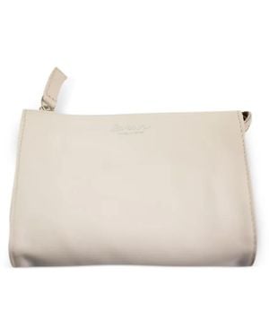 LA ROSE Minimal Leather Make-Up Bag - Natural