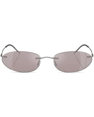 Giorgio Armani Rimless Oval-Frame Sunglasses - Brown