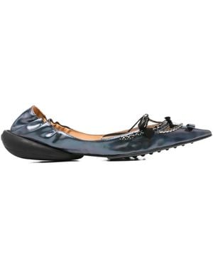 13 09 SR Ballerines Milky À Bout Pointu - Bleu