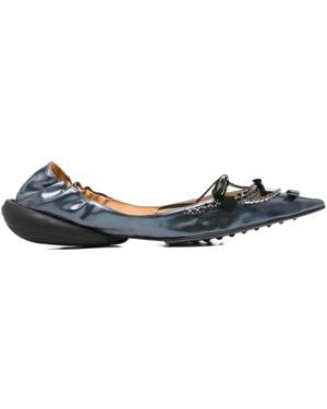 13 09 SR Milky Embellished Pointed-Toe Ballet Flats - Blue
