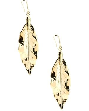 Roberto Cavalli リーフシェイプ ピアス - メタリック