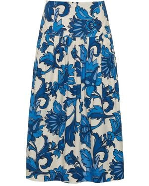 Cara Cara Diya Floral Midi Skirt - Blue