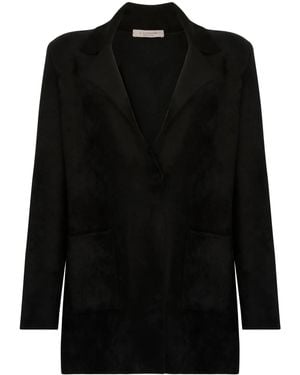 D.exterior Single-Breasted Blazer - Black