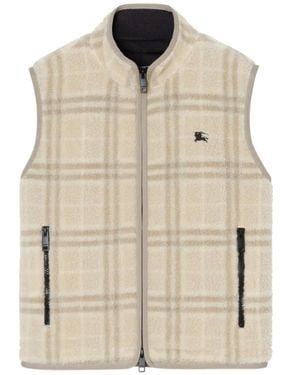 Burberry Fleeceweste Mit Check - Natur