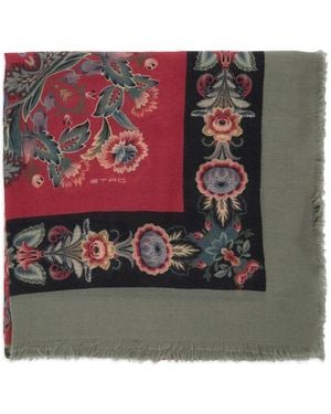 Etro Schal mit Blumen-Print - Grün