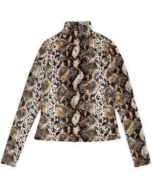 CALLIPYGIAN Snake-Print Turtleneck Sweater - Black