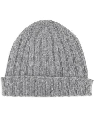 FILIPPO DE LAURENTIIS Cashmere Ribbed Beanie - Grey