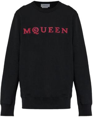McQueen Jersey bordado de manga larga - Azul