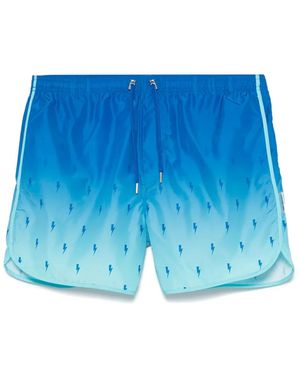 Neil Barrett Micro Bolts Swim Shorts - Blue