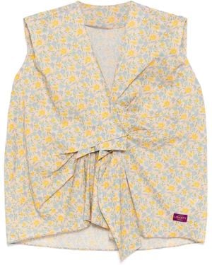 JNBY Floral-Print Sleeveless Blouse - Natural