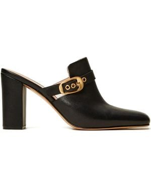 Twinset Buckle Leather Mules - Black