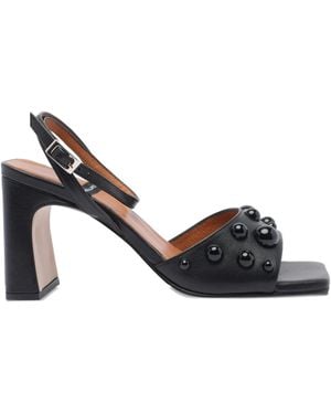 Ángel Alarcón 85mm Leather Heeled Sandals - メタリック