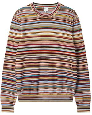 Paul Smith Multi-Striped Cotton Jumper - Red