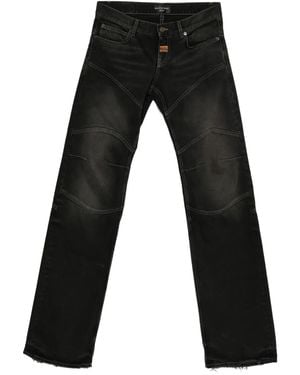 Balenciaga Panelled Raw-Edge Jeans - Black