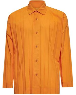 Homme Plissé Issey Miyake Button-Placket Shirt - Orange