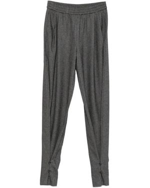 ANDAMANE Buttoned-Cuff Elasticated-Waist Pants - Grey
