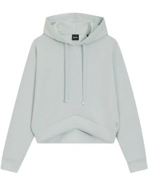 BOSS Sudadera Corta Con Capucha - Blanco