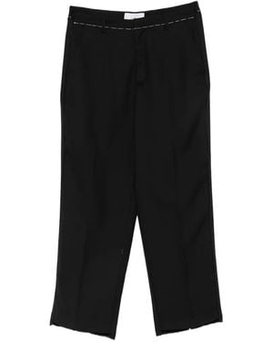 Costumein Contrast-Stitch Trousers - Black