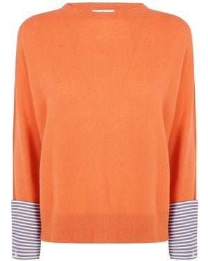 Whyci Striped-Cuff Sweater - Orange