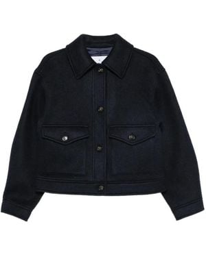 Manuel Ritz Button-Up Flap-Pocket Jacket - Blue