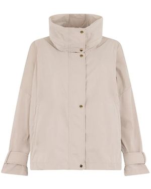 Moorer High-Neck Long-Sleeve Jacket - Natural