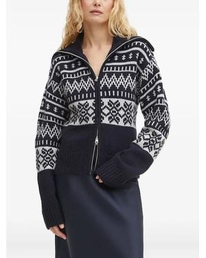 Samsøe & Samsøe Fair-Isle-Cardigan Mit Reißverschluss - Blau