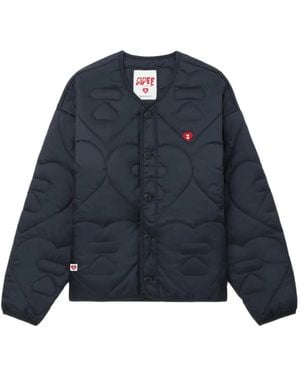 A Bathing Ape Heart Quilted Jacket - Blue