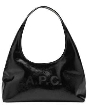 A.P.C. Baby Ninon Logo-Print Shoulder Bag - Black
