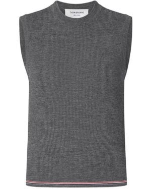 Thom Browne Top Con Rayas Rwb - Gris