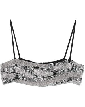 Amen Top Corto Con Decorazione - Grigio