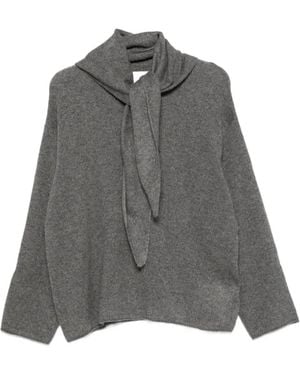 IVORY PARIS Emily Scarf-Detail Jumper - Grey
