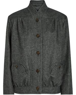 Blazé Milano Coiba Herringbone-Pattern Smiley-Pocket Jacket - Gray