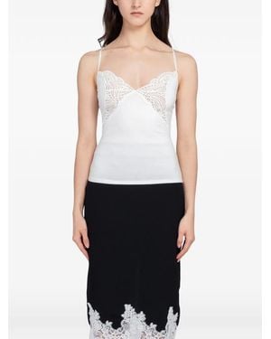 Beaufille Top Papillon Cami Con Ribete De Encaje - Blanco