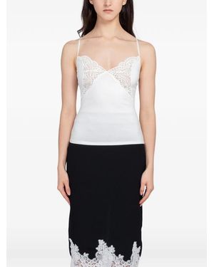 Beaufille Papillon Cami Lace-Trim Top - White
