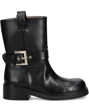 ARMANI EXCHANGE Buckle-Strap Boots - Black