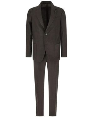 Lardini Prince Of Wales Check Suit - Black